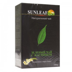 Чай зеленый, Sunleaf (Санлиф) 100 г 1 шт с цветками жасмина коробка