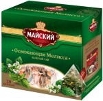 Чай зеленый, Майский 1.5 г 20 шт Освежающая мелисса пирамидки